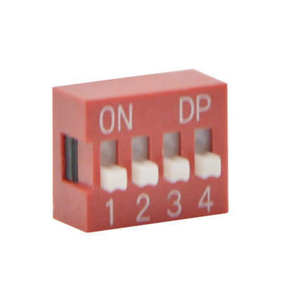 2.54mm Pitch Slide DIP Switch , 1～12 Position DIP Switch With Dual In Line Package