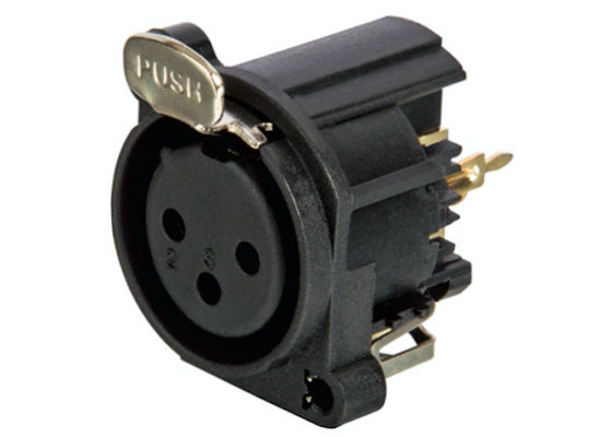 3 Pin Female Panel Mount Connectors / Plastic Cable XLR Female Socket