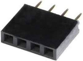 Plastic Height 8.5mm Small Electrical Connectors 2.54mm Single Row Straight Female Header