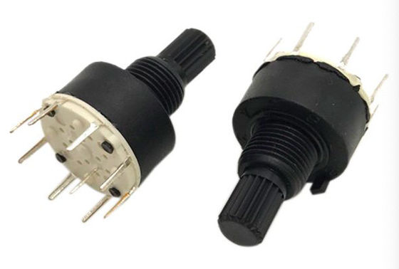 Plastic 16mm Rotary Band Switch 1 Pole 8 Positions 0.5N - 1N DC 60V 0.3A